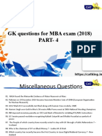 GK Questions For Mba Exam (2018) - PART 4
