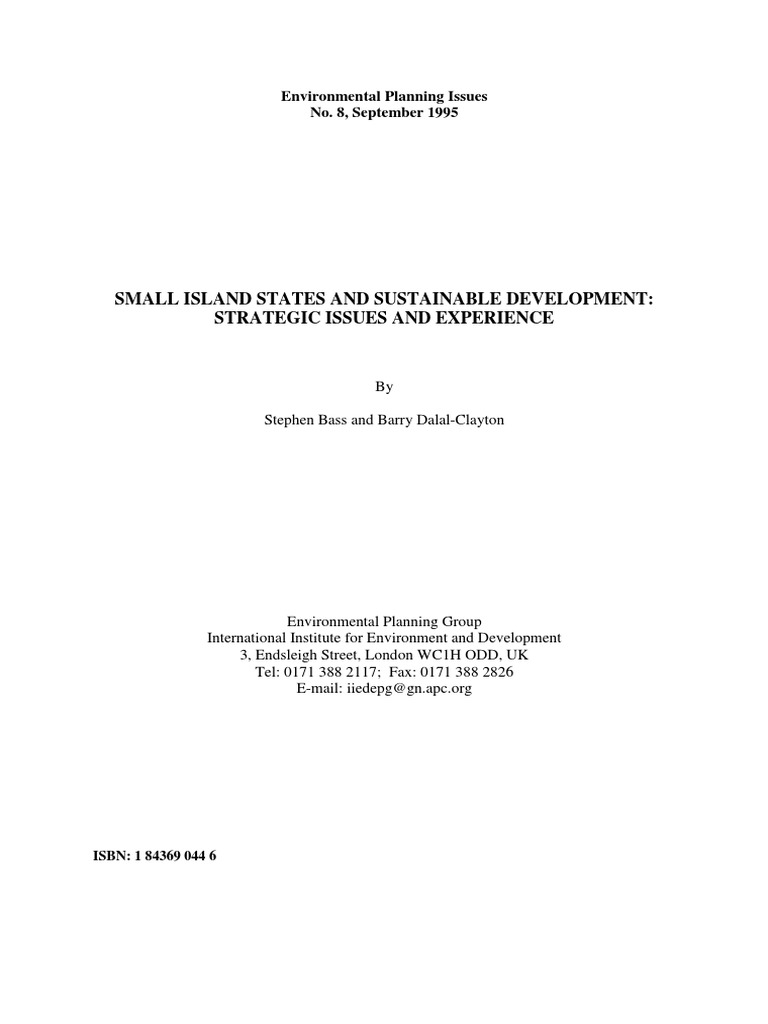 Sustainable Development in Small Islands | PDF | Environmental Resource ...