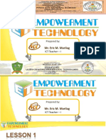 Empowerment TEchnology LEsson 1 