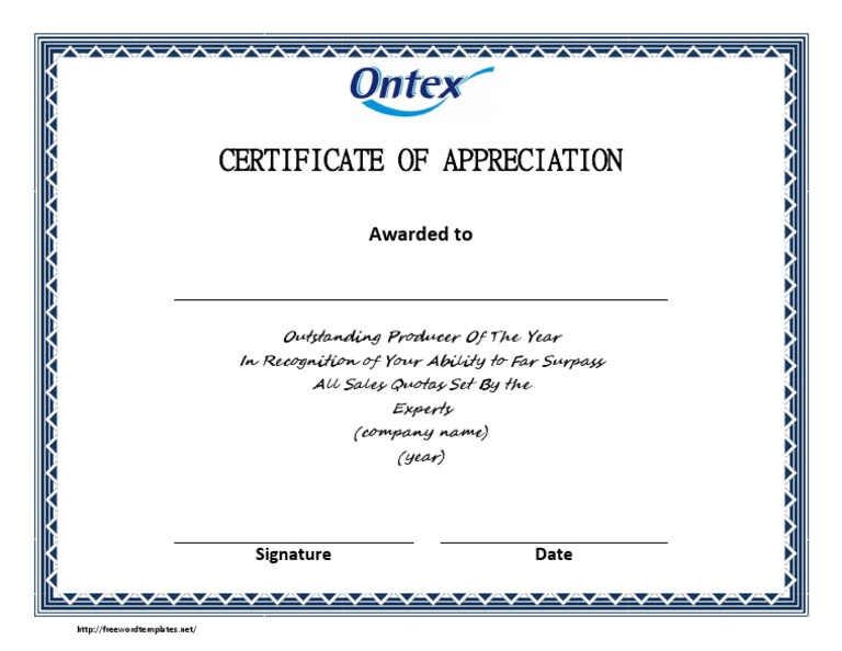 Certificate of Appreciation | PDF