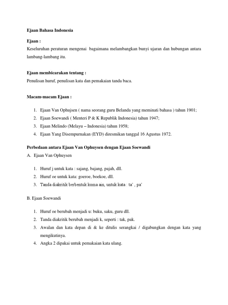 Ejaan Bahasa Indonesia