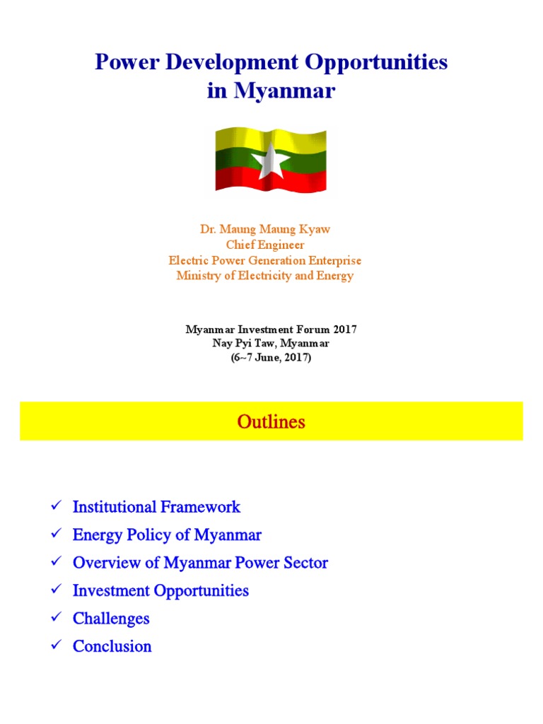 Power Development Oppourtunites In Myanmar Hydroelectricity Electrification