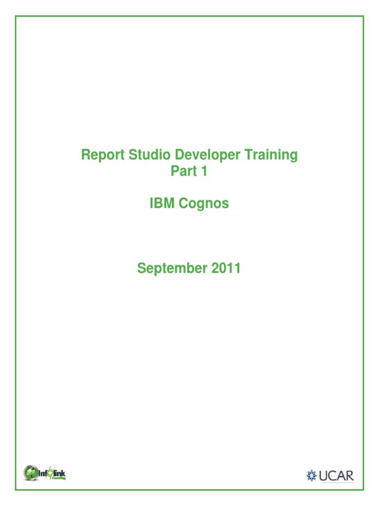 IBM Cognos Report Studio Training Guide | PDF | Icon (Computing) | Tab ...