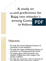 Study On Customer's Brand Preference of Bajaj Two Wheeler's in Vellore