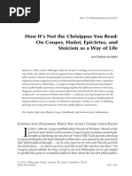 How It's Not the Chrisippus You Read. On Cooper, Hadot, Epictetus, and Stoicism as a Way of Life - Matthew Sharpe.pdf