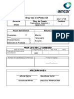 Formato de Requerimiento de Personal