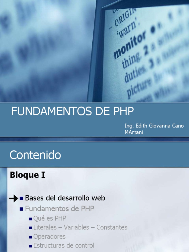 Fundamentos de PHP para Desarrollo Web | PDF | Php | Servidor web