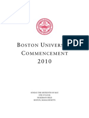 | Wellness Schools 2010 Boston Commencement | University | Ceremony PDF Program