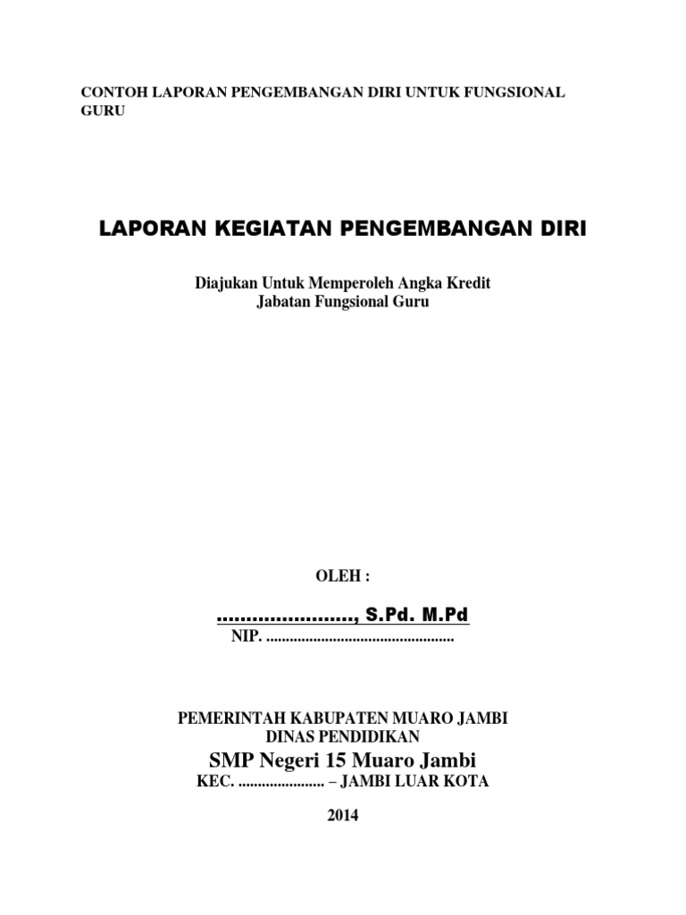 Contoh Laporan Pengembangan Diri Guru Sd Untuk Kenaikan