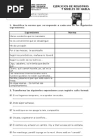 Niveles y Registro de Habla