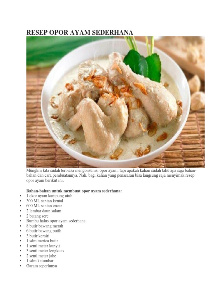 Resep opor ayam utuh – DATA UPDATE SEBARAN COVID-19