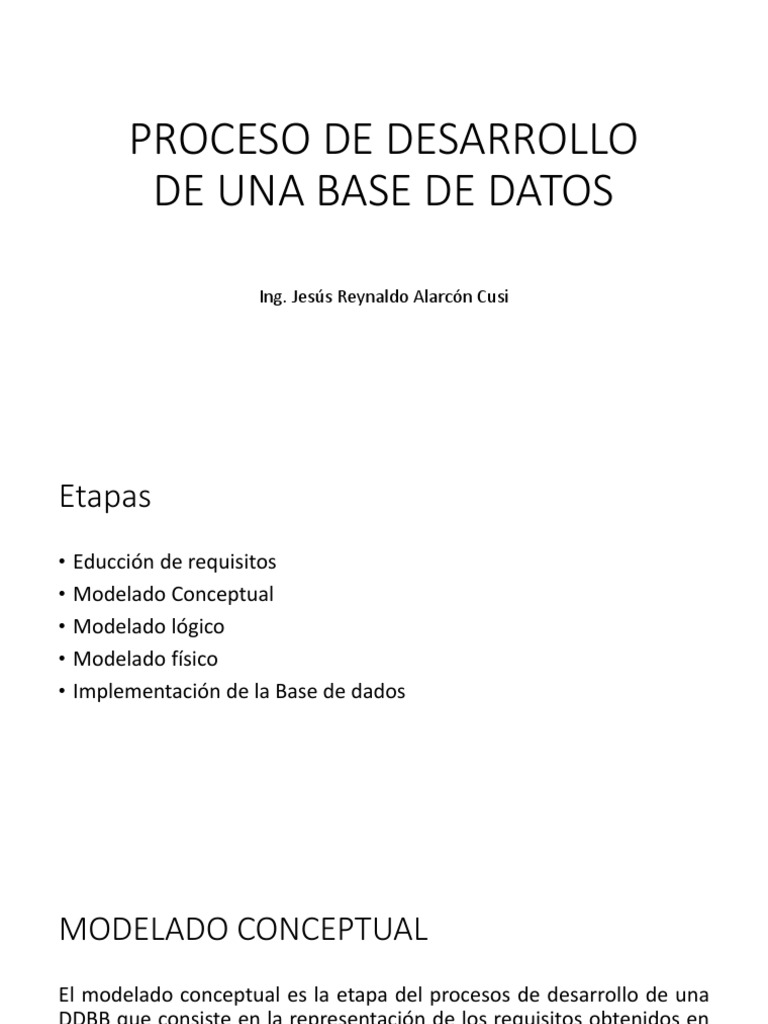 Fases del Desarrollo de una Base de Datos | PDF