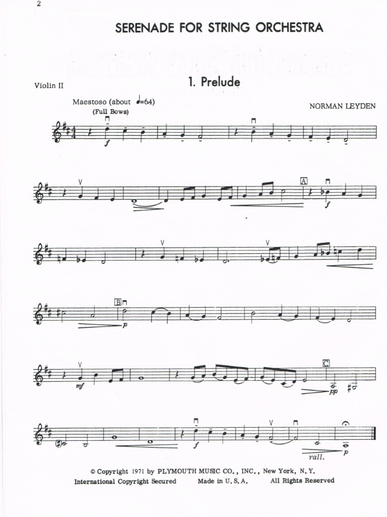 Norman Leyden Seranade For Strings Violin 2 PDF