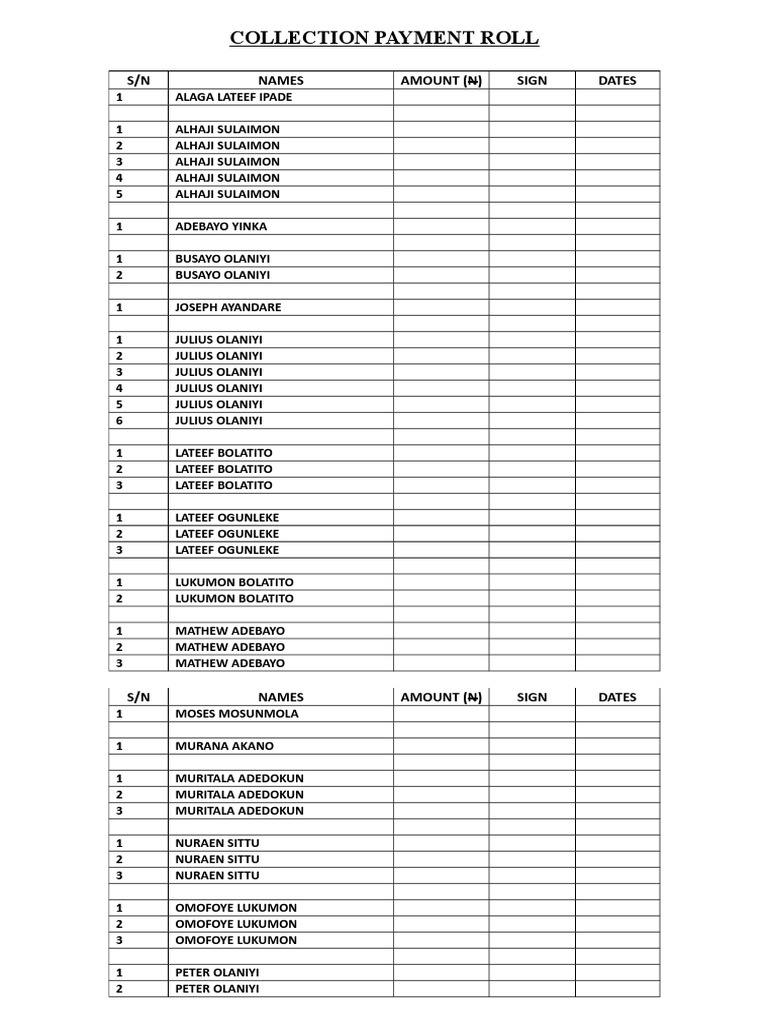 Payment Collection Record | PDF