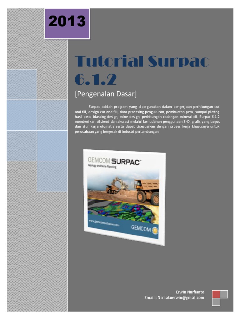 Tutorial Surpac 6 1 2 PDF | PDF | Komputer | Teknologi & Rekayasa