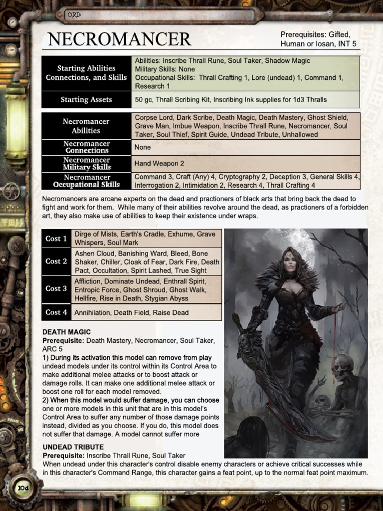 Necromancer: Starting Abilities Connections, and Skills | PDF
