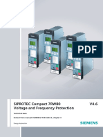 V4.6 SIPROTEC Compact 7RW80 Voltage and Frequency Protection