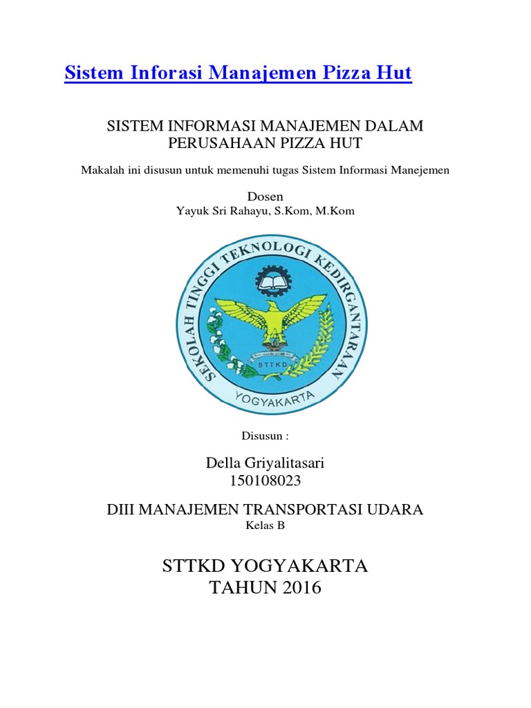Makalah Sistem Inforasi Manajemen Pizza Hut