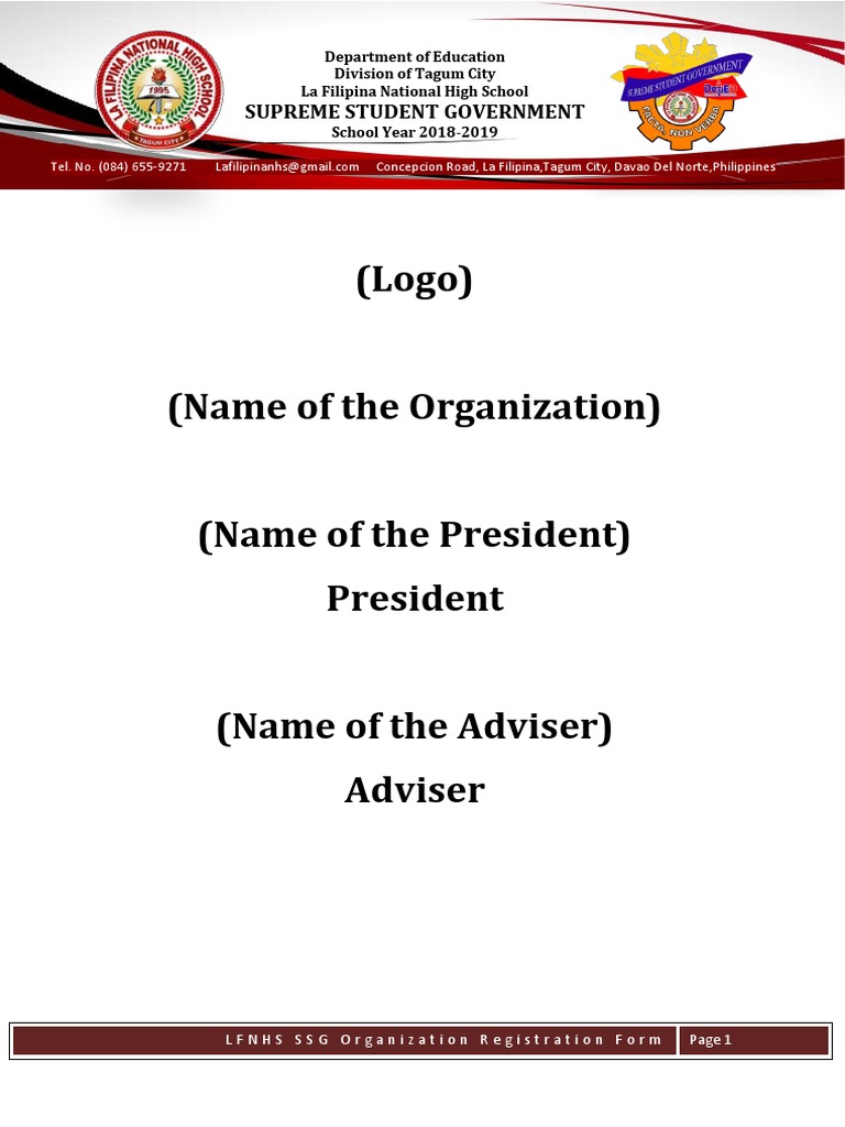 SSG Organization Registration Form | PDF | Committee | Impeachment