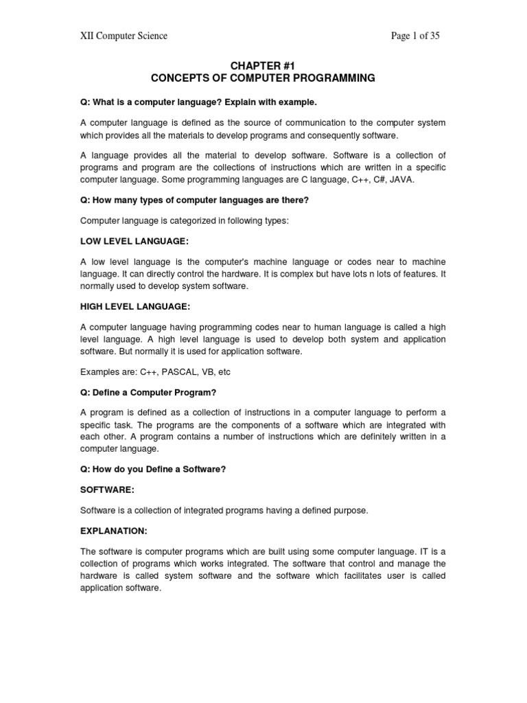 Chapter #1 Concepts of Computer Programming | PDF | Databases ...