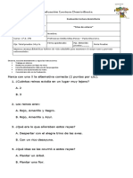 Evaluación Lectura Domiciliaria TRINO de COLORES