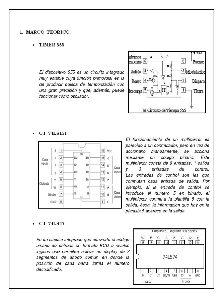 Semaforo Digital Pdf Circuito Integrado Ingeniería Electrónica