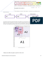 Dimensions de Formats de Papier a - A0, A1, A2, A3, A4, A5, A6, A7, A8, A9, A10 - En Pouces & Mm