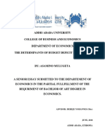 The Determinants of Budget Deficit in Ethiopia