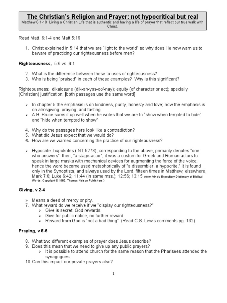 Study The Christian Counter Matthew 61 18 W5 Study The Christian Counter Matthew 61 18 W5
