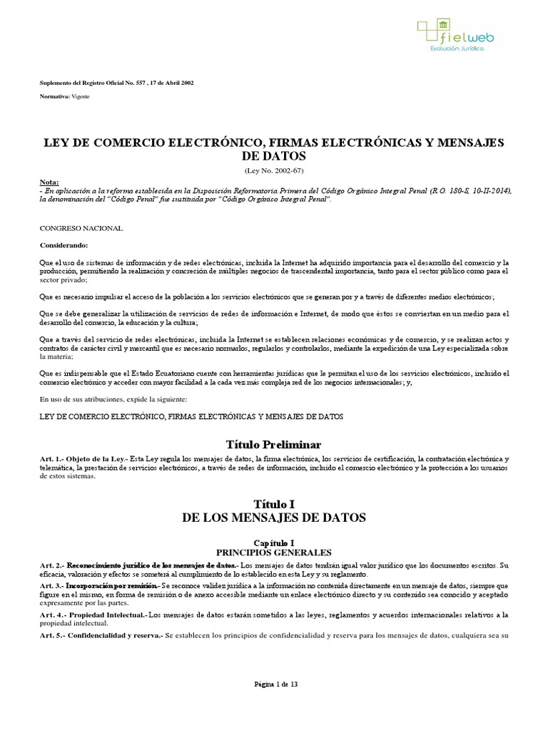 Ley De Comercio Electrónico Firmas Electrónicas Y 201806212333573830
