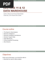 Chapter 9 & 10 - Data Warehouse