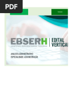 Edital Verticalizado - Ebserh - Analista Administrativo - Especialidade Administração