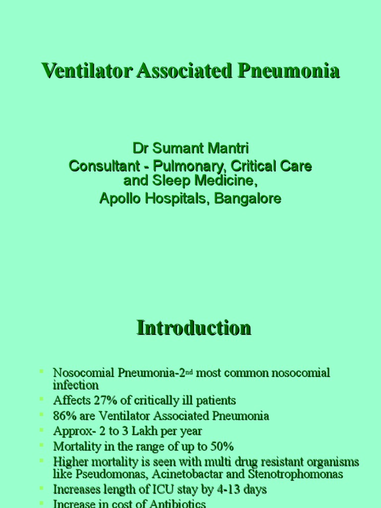 Ventilator Assoc Pneumonia1 | PDF | Pneumonia | Medical Specialties