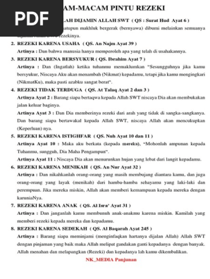 Macam Macam Pintu Riski