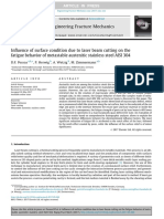 Laser Cutting Effects on Fatigue of Austenitic Stainless Steel