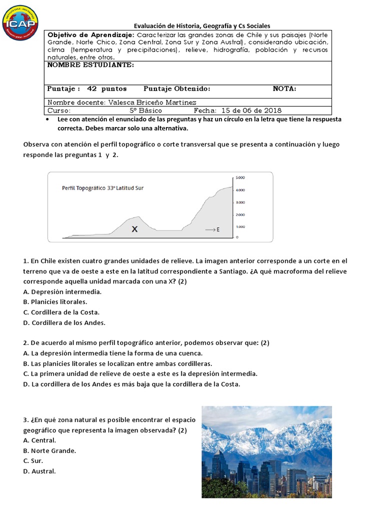Relieve y Zonas Naturales de Chile | PDF | Chile | Ciencias de la Tierra