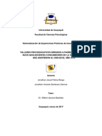 Talleres Psicoeducativos Dirigidos A Padres de Familia de Hijos Adolescentes Consumidores de La Sustancia H Que Asistieron Al Cdid en El Año 2016