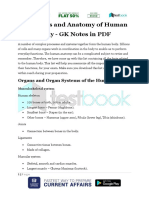 Functions and Anatomy of Human Body GK Notes in PDF