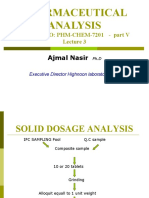 PHARMACEUTICAL ANALYSIS COURSE SOLID DOSAGE DISSOLUTION