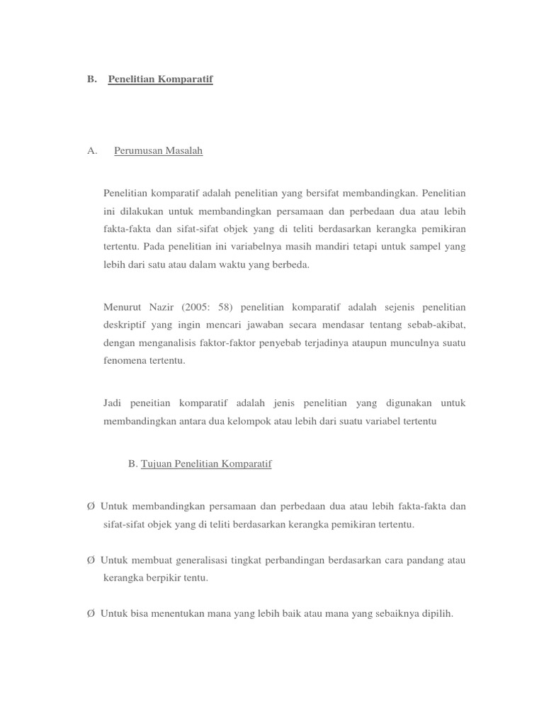 Metode Komparatif