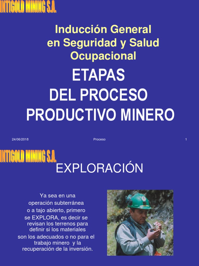 Induccion Minera.... Julio | PDF | Minería | Riesgo