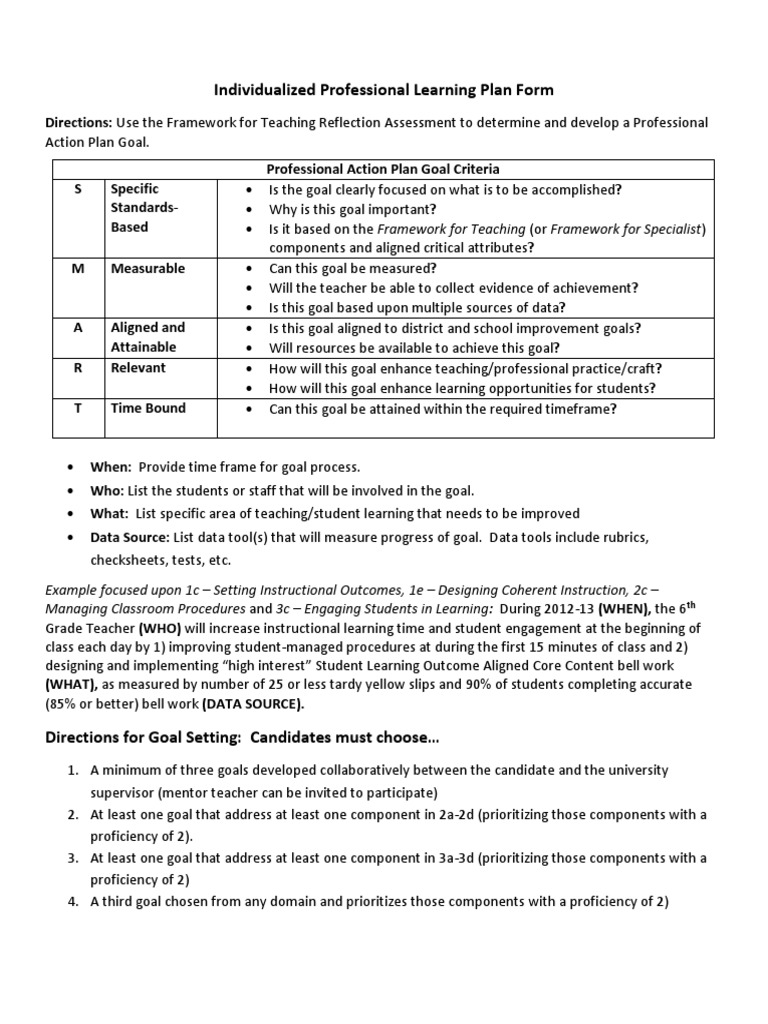 Professional Growth Action Plan | PDF | Goal | Mentorship