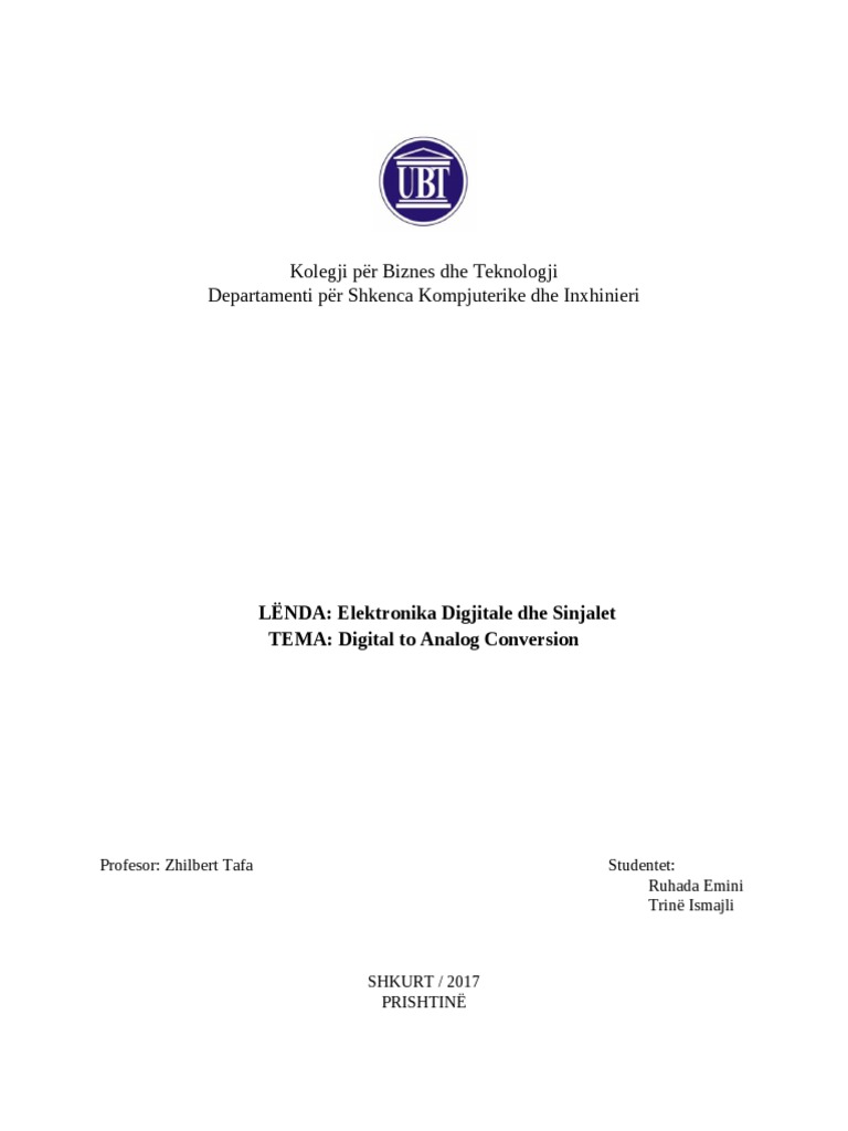 Digital To Analog Conversion PDF