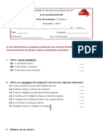 Ficha de Avaliação - 5ºano - Matematica