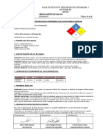 Modelo de Hoja MSDS Hipoclorito de Calcio