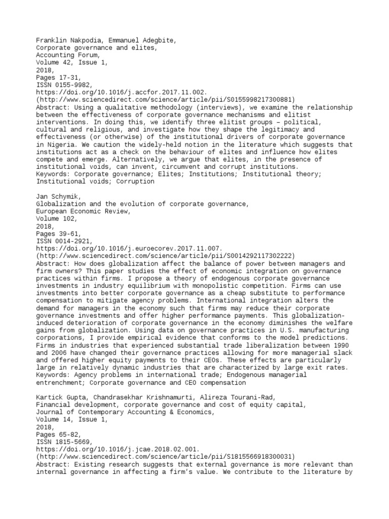 ScienceDirect Citations 1522851638967 PDF Corporate Governance