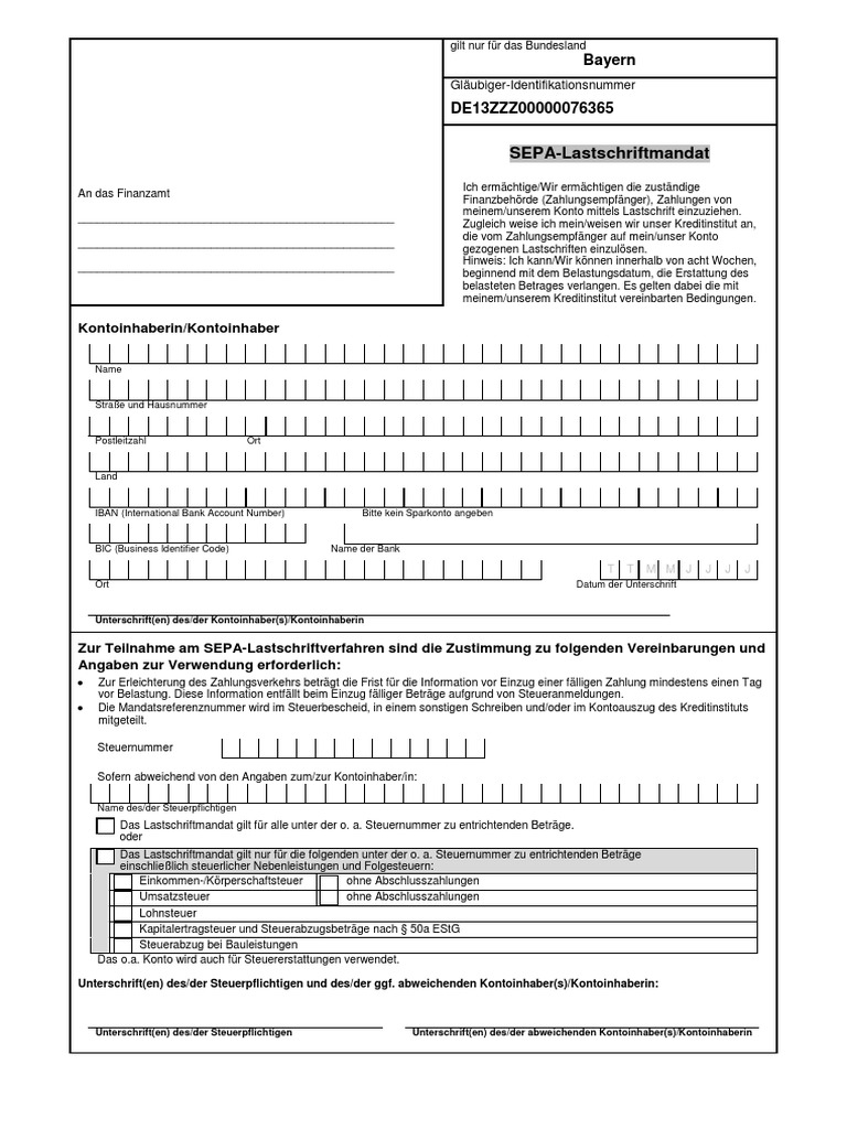SEPA Lastschriftmandat Geschuetzt