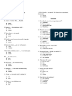 Present Simple Verbs: Name: Course: Schedule: Score