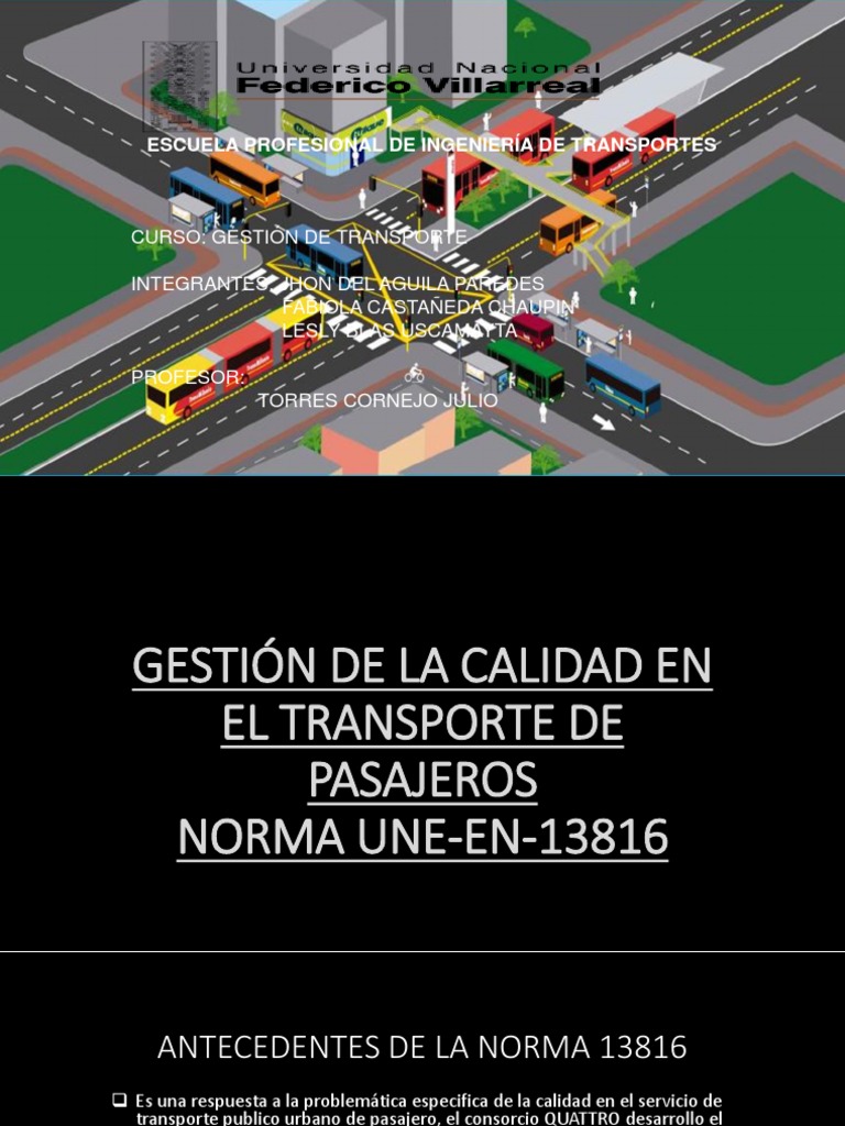 Presentación Norma 13816 | PDF | Calidad (comercial) | Transporte