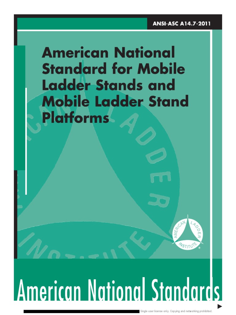  ansi asc a14 7 2011 coll mobile ladder stands and mobile ladder